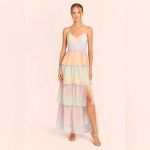 Amanda Uprichard Thaddea Maxi Dress in Rainbow